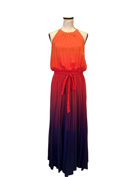 RACHEL Rachel Roy Dresses & Skirts - Rachel Roy Pleated Ombre Maxi Dress Orange Purple Halter Tie Waist Size 6
